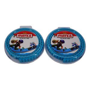 Mayka Toy Block Tape Set of 2 Blue Cyan